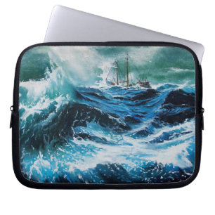 Funda Para Portátil Barco en el mar en tormenta
