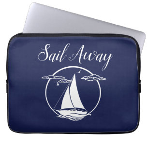 Funda Para Portátil Barco náutico blanco/desembarque/silueta