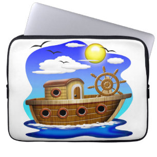 Funda Para Portátil Barco Pesquero Dibujo Animado