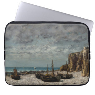 Funda Para Portátil Barcos en una playa, Étretat - Gustave Courbet
