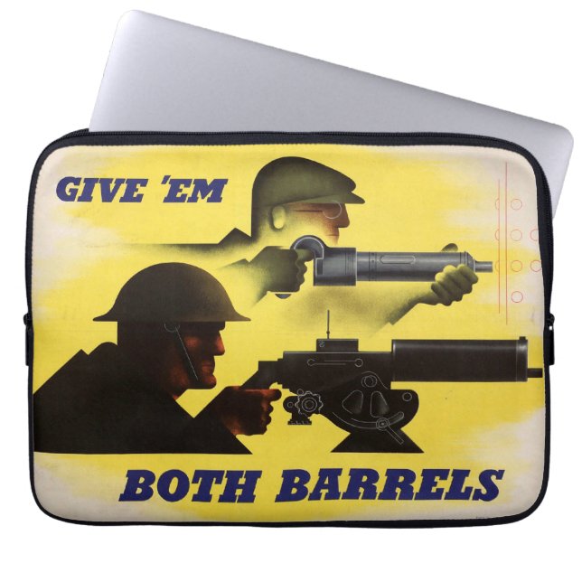 Funda Para Portátil Barriles, ejército e industria, esfuerzo de guerra (Frente)