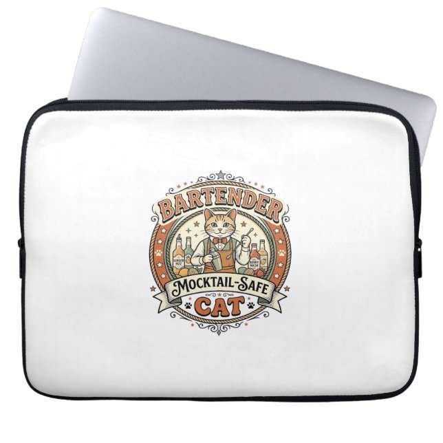 Funda Para Portátil Bartender Mocktail-Safe Cat Bartender Mocktail-Saf (Frente)