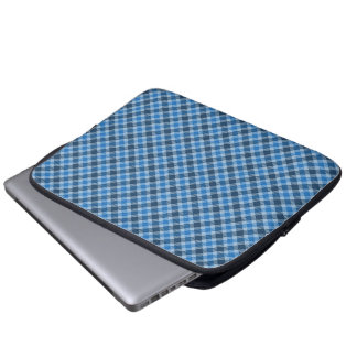 Funda Para Portátil Basic Blue/Baby Blue Gingham Diagonal Plaid