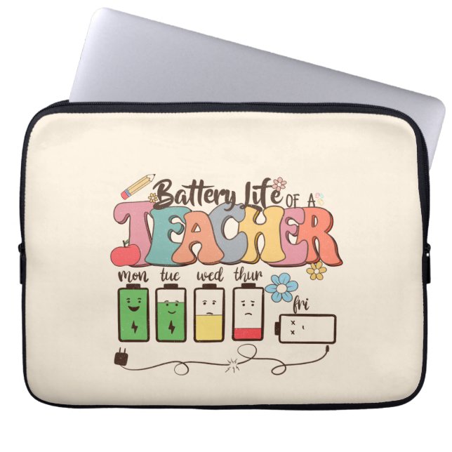 Funda Para Portátil Batería de vida del profesor (Frente)