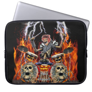 FUNDA PARA PORTÁTIL BATERISTA ZOMBIE DE HEAVY METAL