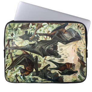 Funda Para Portátil Bates negros de zorro volador vintage gótico elega