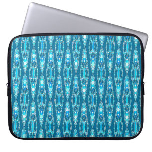 Funda Para Portátil Batik Tribal - Azul Océano y Aqua