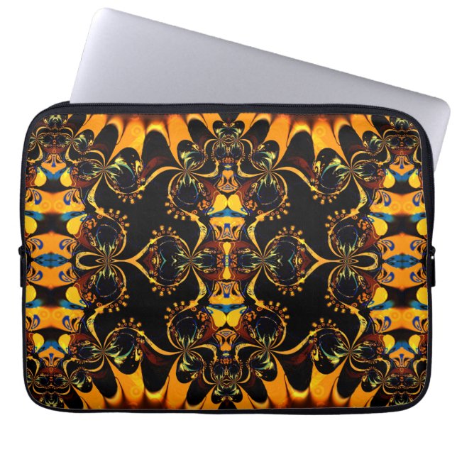 Funda Para Portátil Batik tribal de tonos de tierra bohemio (Frente)