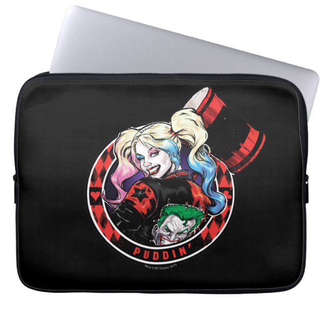 Funda Para Portátil Batman | Harley Quinn Winking Con Mallet (Frente)