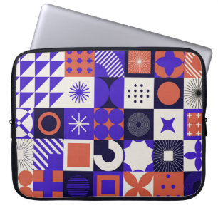 Funda Para Portátil Bauhaus Moderno: Patrón Geométrico Negrita.