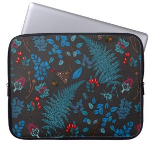 Funda Para Portátil Bayas forestales, hojas y bichos 1