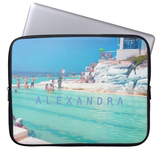 Funda Para Portátil Beach Ocean Pool Blue Aqua Personal (Frente)
