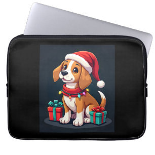 Funda Para Portátil Beagle Xmas Lighting Santa Beagle Perro Navidad Ta