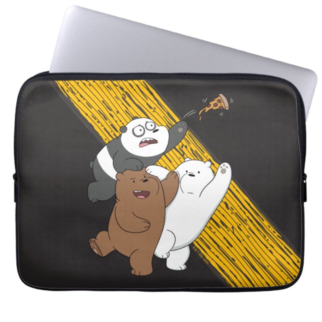 Funda Para Portátil Bear Bears - Última Pieza De Pizza (Frente)