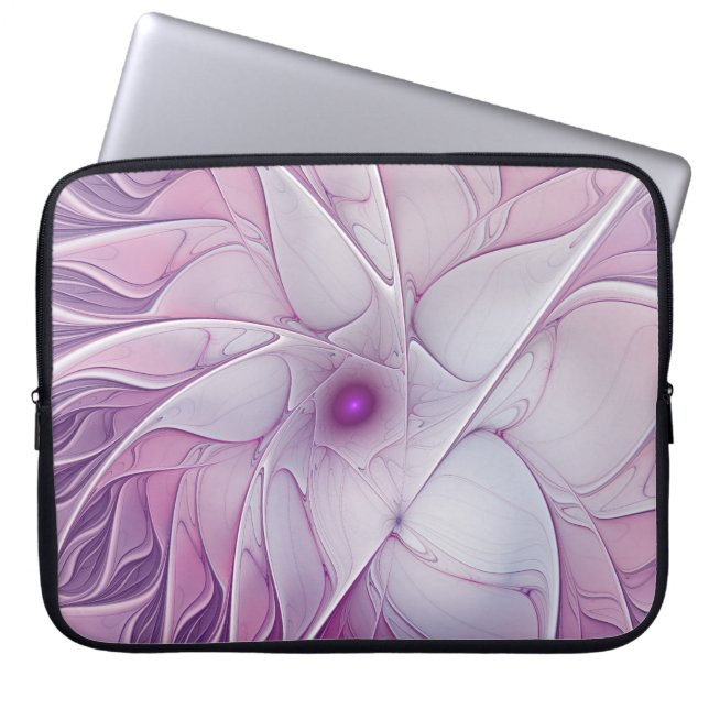 Funda Para Portátil Beautiful Pink Flower Modern Abstract Fractal Art (Frente)