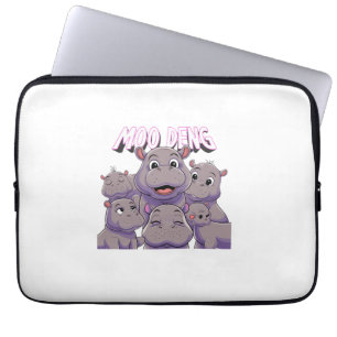 Funda Para Portátil Bebé Adorable Hippo Sólo Un Chica Que Ama Moo Deng