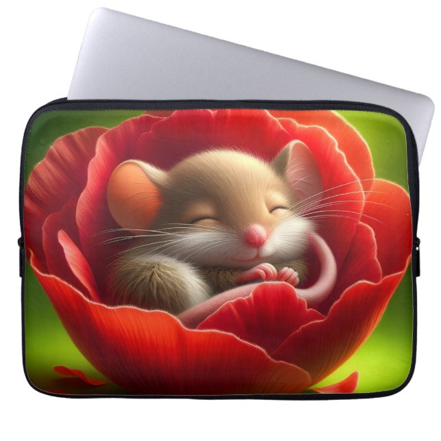 Funda Para Portátil Bebé muy adorable mientras duerme el ratón (Frente)