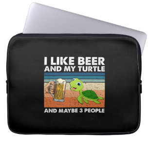 Funda Para Portátil Bebedor De Cerveza Me Gusta La Cerveza Y Mi Tortug