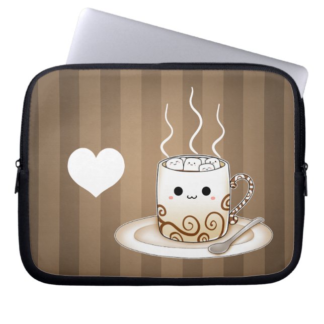 Funda Para Portátil Bebida caliente del cacao del kawaii lindo (Frente)