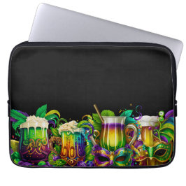 FUNDA PARA PORTÁTIL BEBIDAS FESTIVAS DE MARDI GRAS DE COLORES VIVOS