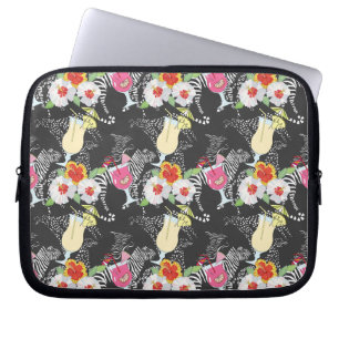 Funda Para Portátil Bebidas tropicales con animales