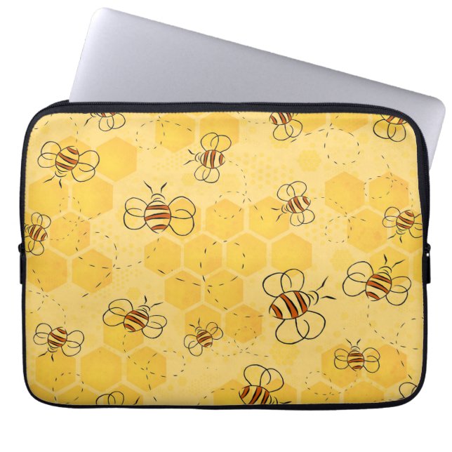 Funda Para Portátil Bee Buzzing Honey Bees Cute (Frente)