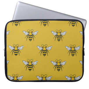 Funda Para Portátil Bee Haven: Patrón amarillo vintage