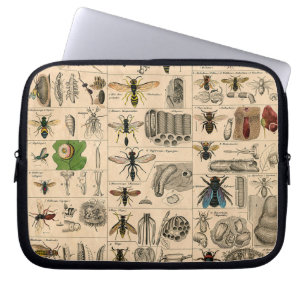Funda Para Portátil Bee Insect Bug Wasp Naturaleza Abejas Pintura