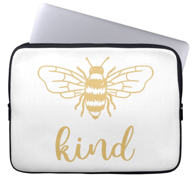 Funda para portátil Bee Kind Gold (Frente)