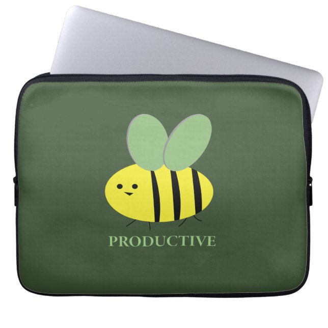 Funda Para Portátil Bee Productive, Green (Frente)
