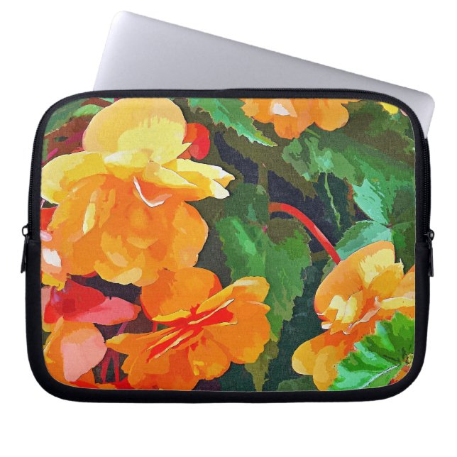 FUNDA PARA PORTÁTIL BEGONIAS (Frente)