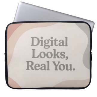 Funda Para Portátil Beige and grey marble tones AI art 