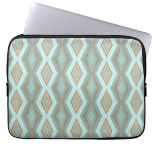 Funda Para Portátil Beige Aqua Turquoise Mint Green Square Art