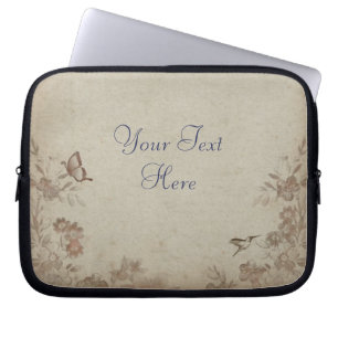 Funda Para Portátil Beige floral vintage