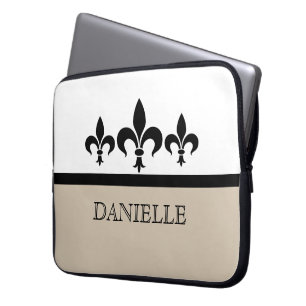 Funda Para Portátil Beige Swanky Fleur De Lis Electronics Sleeve