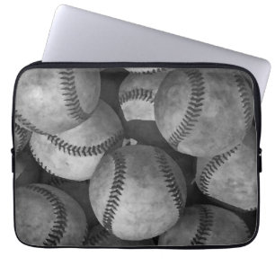 Funda Para Portátil Béisbol blanco y negro