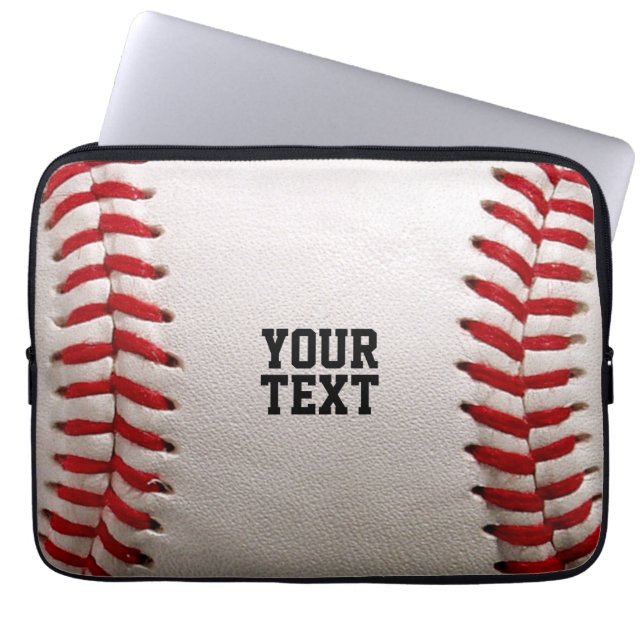 Funda Para Portátil Béisbol con texto de Personalizable (Frente)