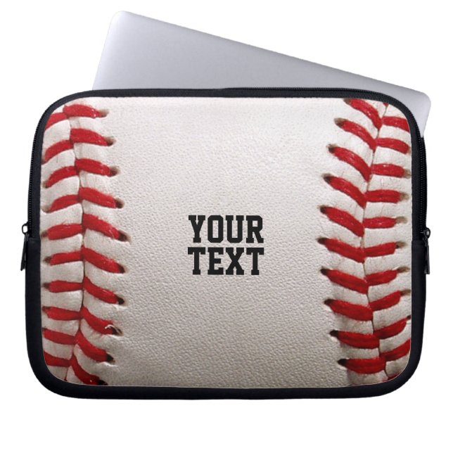 Funda Para Portátil Béisbol con texto de Personalizable (Frente)