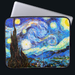 Funda Para Portátil Bella Artes nocturno Van Gogh Starry<br><div class="desc">Noche estrellada,  la pintura más famosa del maestro postimpresionista holandés Vincent van Gogh. Un solitario ciprés,  un pueblo durmiente y un cielo que zumba con estrellas. Vintage retro lindo jovencito bello arte popular colorido elegante paisaje naturaleza patrón post-impresionismo decoración decorativa cristiana espiritual inspirador arte fino.</div>