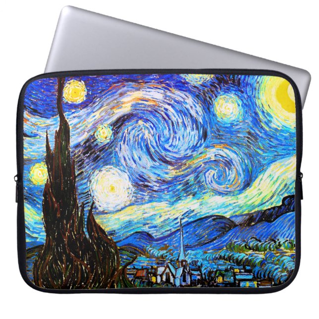 Funda Para Portátil Bella Artes nocturno Van Gogh Starry (Frente)