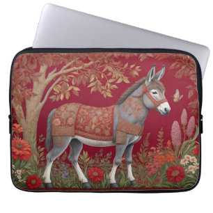Funda Para Portátil Bella campiña roja de burro gris