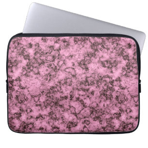 Funda Para Portátil Bellas venas oscuras de mármol rosa brillante