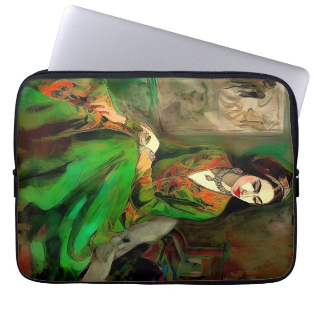 Funda Para Portátil Belleza en verde (Frente)