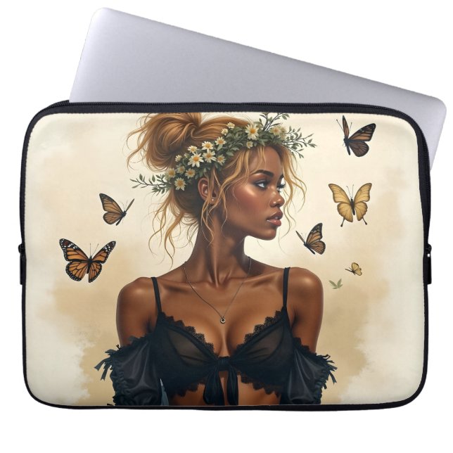 Funda Para Portátil Belleza Etérea en Flor (Frente)