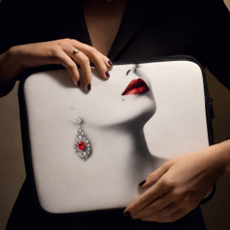 Funda Para Portátil Belleza Silenciosa – Arte Monocromo al Carbón con 