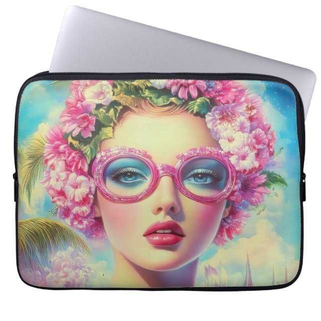 Funda Para Portátil Belleza tropical retro (Frente)