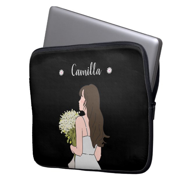 Funda Para Portátil Belleza y bytes encanto floral (Anverso izquierdo)