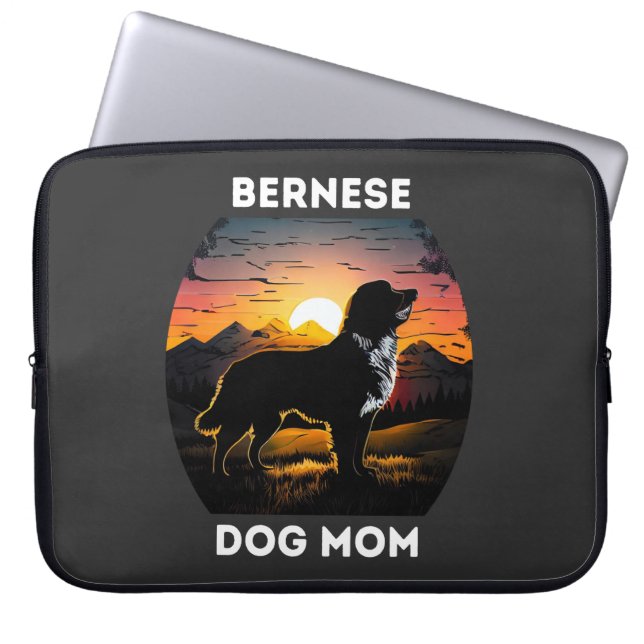 Funda Para Portátil Bernese y el sol naciente para la madre del perro  (Frente)