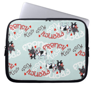 Funda Para Portátil Beso del bulldog francés