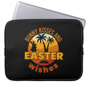Funda Para Portátil Besos de conejo y deseos de Pascua, Feliz Día de P